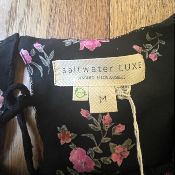 NWT Saltwater Luxe Black Floral Lace Corset Back Top Blouse Women’s Sz M‎ Goth - Picture 3 of 9